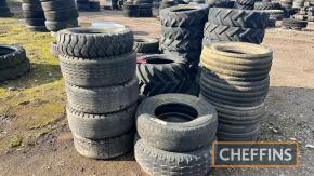 16no. Vaderstad 190/95-15 Press Tyres, 7no. Assorted Wheels & Tyres including 2no. 10.0/75-12 Vadersatd press wheels & tyres and Qty of Assorted Wheels & Tyres including 280/60-15.5 & 7.00-12 tyre UNRESERVED LOT