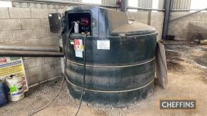 KingSpan 3500 VFDA 3,500ltr plastic bunded diesel tank. Fitted with delivery pump and hose. Only used for white fuel.