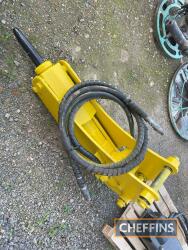 Hydraulic breaker to suit tonne excavator. 45mm pins (yellow)