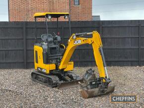 2021 JCB 18 Z-1 Rubber Tracked 360° EXCAVATOR Fitted with blade, breaker pipework, expanding tracks, JCB quick hitch, offered with 3no. Excavator buckets (30mm pins). Owned from new Serial No. JCB018Z1HM3005970 Hours: 1,426