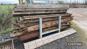 Qty of 8inch concrete shuttering in metal transport stillage. 3m. Qty to be advised