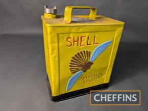 Shell Aviation Spirit 2gallon petrol can with Shell cap, restored