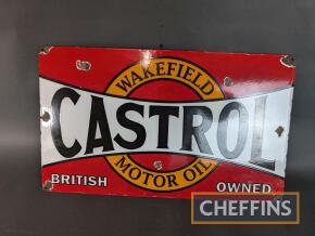 Wakefield Castrol Motor Oil reproduction single sided enamel sign, 19.5x12ins