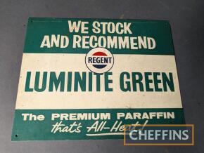 Regent Luminite Green Paraffin single sided printed aluminium sign, 10x8ins