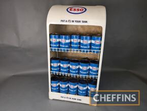 Esso forecourt oil can stand complete with 15no. Esso Motor Oil pint cans