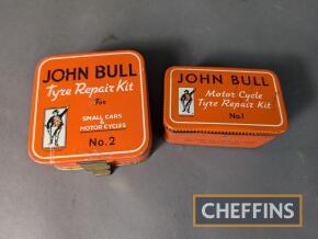 2no. John Bull tyre repair kits in tins, with contents