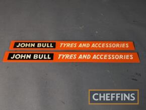 Pr. John Bull Tyre And Accessories shelf edge strips, appearing to be N.O.S