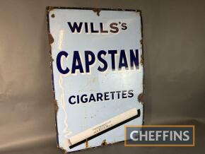 Will's Capstan Cigarettes single sided pictorial enamel sign, c36x24ins