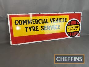 Dunlop Stock Commercial Vehicle Tyre Service single sided enamel sign, c48x18ins