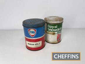 Royal Snowdrift t/w Fina grease tins