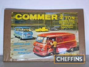 Commer ¾ ton Goods and Passenger Vehicles colour poster, flat on wood sheet backing with cellophane covering, 40x27.5ins