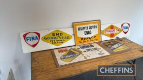 Uniflo, Fina/Dunlop/Goodyear items mounted on boards, longest 80.5ins