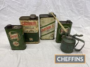 Castrol, qty of oil and fluid cans to inc' Castrol XS, Castrolite etc