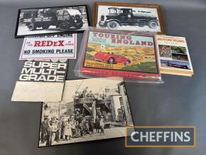 Qty automotive ephemera to inc' archive images, Touring England boxed board game etc