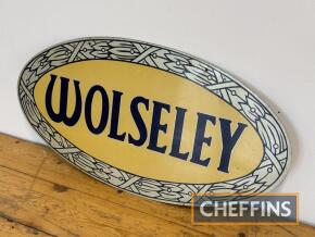 Wolseley double sided printed tin sign c.25x13ins