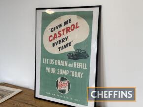 'Give Me Castrol Everytime' Let Us Drain and Refill Your Sump Today framed advertising poster 32x24ins