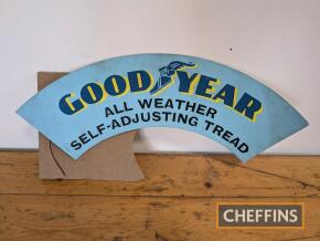 Goodyear Card POS sign designed to hang over a display tyre c.20x5ins