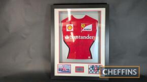 Michael Schumacher signed mounted and framed shirt with certificate of authenticity