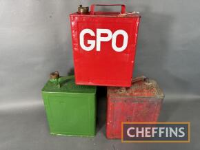 3no. plain 2gallon petrol cans