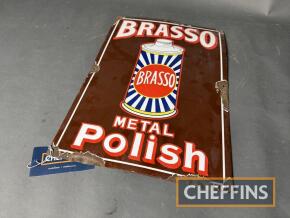 Brasso Metal Polish enamel sign, reproduction 20.5x14ins