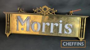 Decorative Morris illuminated hanging brass sign of unknown origin