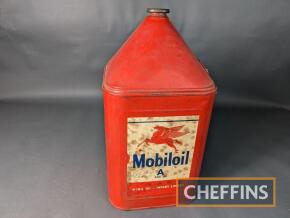 Mobiloil A SAE30 oil 5gallon pyramid top can