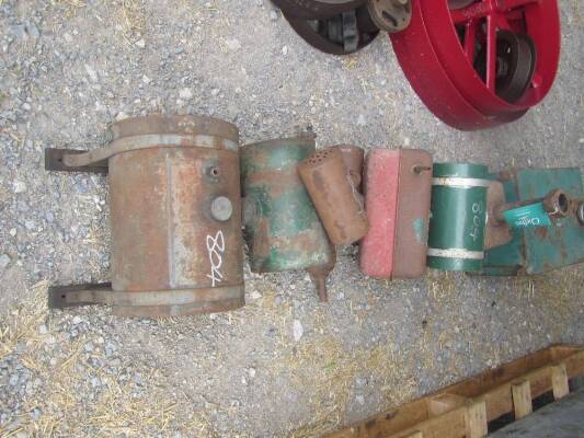 Qty stationary engine fuel tanks, exhausts etc
