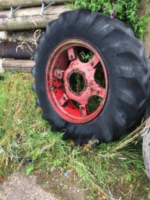 David Brown Cropmaster rear wheel and Firestone tyre 13x28