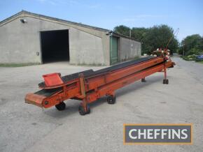 Downs Greyhound dual 600mm 'piggy back' conveyor with 2no, 7.5m conveyors, 3phs, recently rewired Serial No. 10993