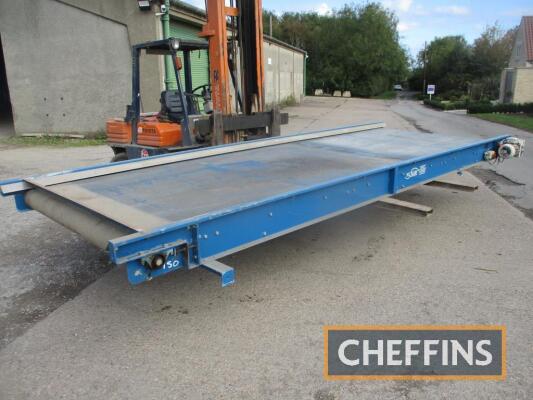 2013 Niagri 5.45m x 1800mm flat belt conveyor, 3phs. No legs Serial No. 132302