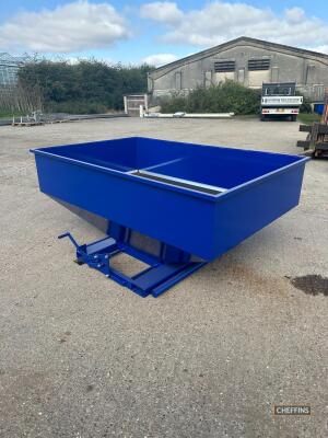 Tine mounted rubber lined big bag filling hopper. NEW AND UNUSUED