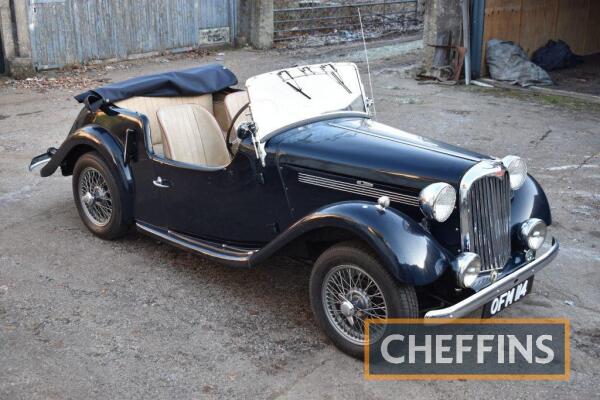 1951 SINGER Nine 4AB Roadster 4seat tourer 1074cc CAR Reg. No. OFM 114 Chassis No. 4AB7905V Supplied with full tonneau, windows and hood. The hood frame is present although was not erected for the photographs. An older restoration fitted with semaphores,