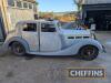 1938 TRIUMPH 14/60 Dolomite saloon 1767cc 4cylinder CAR Reg. No. FKE 895 Chassis No. 20/6/1995 An unfinished restoration project of a very uncommon pre-war Triumph. 4door saloon body with engine and gearbox in situ. Interior removed and not found. 'Wat - 2