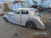 1938 TRIUMPH 14/60 Dolomite saloon 1767cc 4cylinder CAR Reg. No. FKE 895 Chassis No. 20/6/1995 An unfinished restoration project of a very uncommon pre-war Triumph. 4door saloon body with engine and gearbox in situ. Interior removed and not found. 'Wat - 5