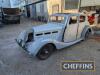 1938 TRIUMPH 14/60 Dolomite saloon 1767cc 4cylinder CAR Reg. No. FKE 895 Chassis No. 20/6/1995 An unfinished restoration project of a very uncommon pre-war Triumph. 4door saloon body with engine and gearbox in situ. Interior removed and not found. 'Wat - 7