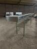 Herbert 16m x 450mm stainless steel flat belt conveyor, (2 sections for transport), 3phs - 6