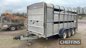 2010 Ifor Williams TA510G 14ft Tri Axle Livestock Trailer c/w easyload decks Ser. No. A577456