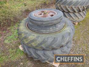 2no. 12.4/11-36 Goodyear wheels and tyres t/w 2no.Enfo cast front wheels and tyres