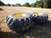 Set of 4no. Pr. 30.5LR32r Agrowork Proshina rear and 700/50R26.5 Nokia ELS front wheels and tyres (for John Deere 6930/7830)