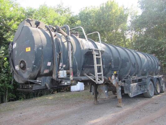 1996 Clayton Vacuum Tank Trailer approx 25,000ltr capacity, tri axle, ror drums, air suspension A228808