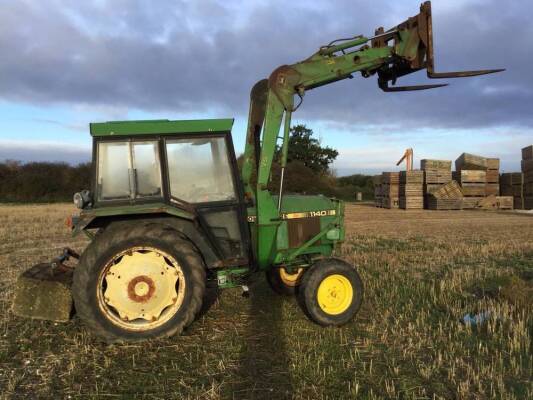 JOHN DEERE 1140 2wd TRACTORFitted with front loader and muck forkNew Clutch