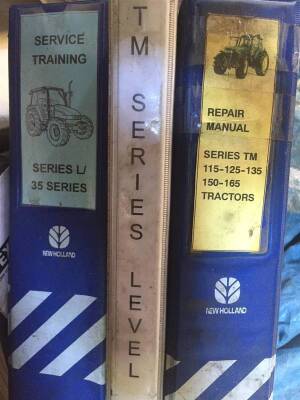 New Holland tractor workshop and service training manuals to inc' TM115, TM125, TM135, TM150 and TM165 t/w Service training manual for L and 35 series