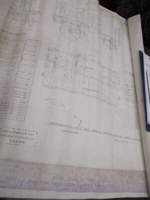 John Fowler & Co Leeds, 5tonne spring mounted traction engine trailer drawing t/w 1936 works site plans