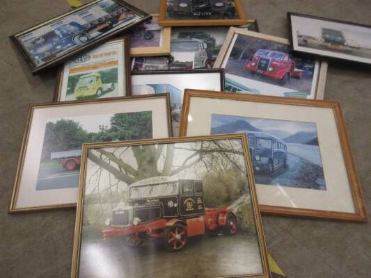 Qty of framed photographs and prints of classic commercial vehicles, ex Jack Richards