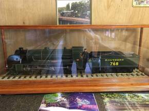 A 2.5ins scale gauge 3 Southern Express King Arthur class locomotive and tender 'Sir Balin' No.768 Finished to exhibition quality and complete with firing irons, stated to have been in steam prior to preservation. Standing on a section of show track and h