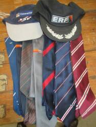Selection of ERF ties and 2 baseball caps ex Jack Richards