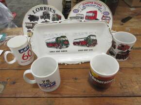 ERF commemorative mugs (3) and 4 mugs ex Jack Richards