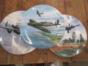 Coalport Ltd Ed plates, Dawn patrol, Stirling Home Run and Evening Sortie (boxed) ex Jack Richards