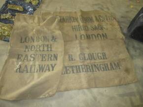 Thre named hessian sacks inc' LNER