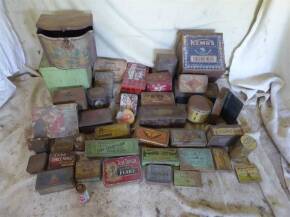 Qty assorted containers and tins